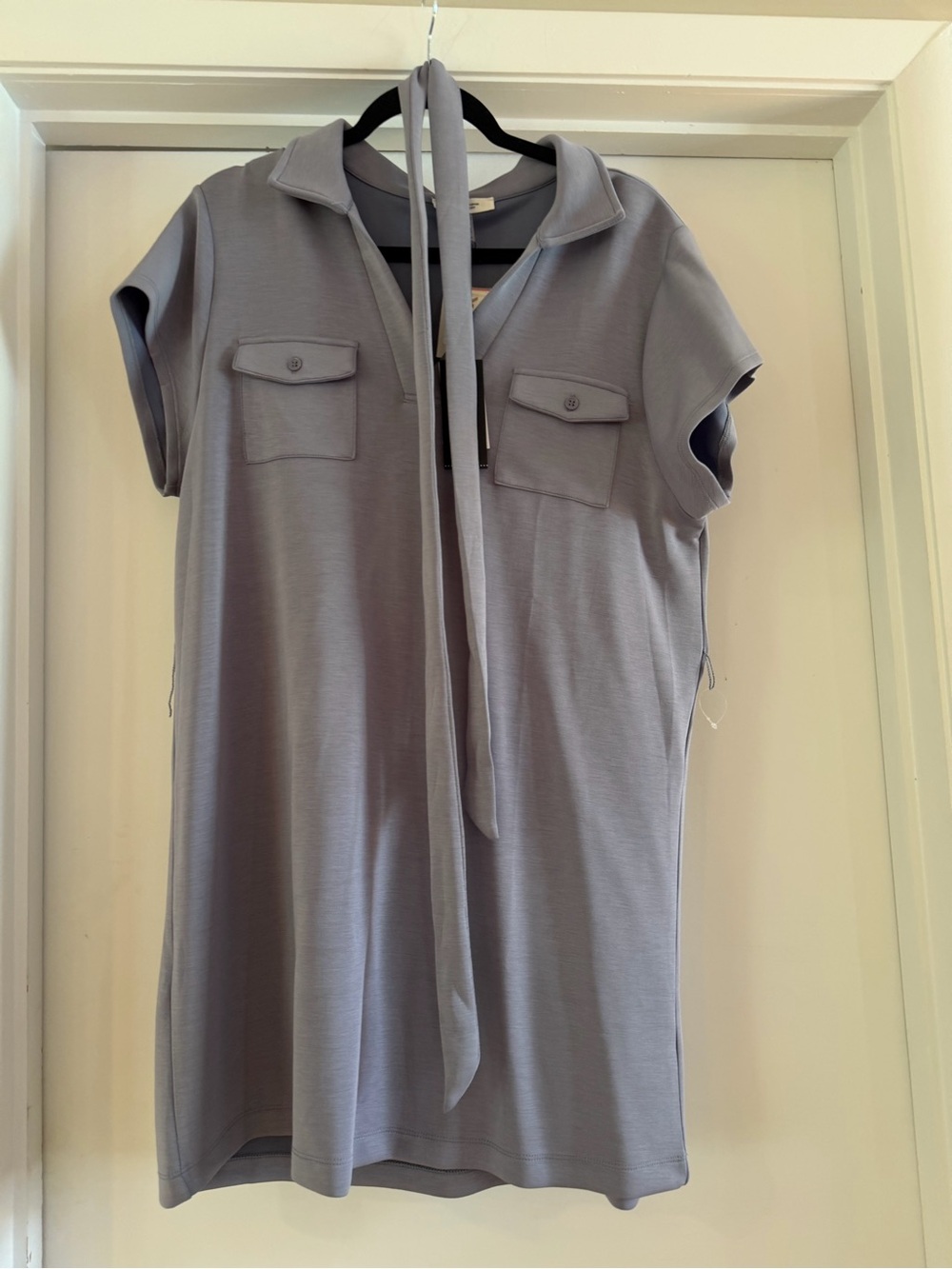 Cable & Gauge Sport Lavender Tie-Neck Shift Dress XL NWT